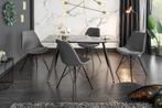 Design stoel SCANDINAVIA MEISTERSTÜCK grijs fluweel zwart, Huis en Inrichting, Fauteuils, Nieuw, Ophalen of Verzenden