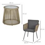 3-delige Zitgroep, 2 Stoelen, Bijzettafel, Zit- & Rugkussens, Verzenden, Nieuw