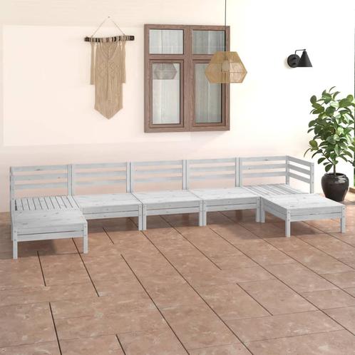 vidaXL 7-delige Loungeset massief grenenhout wit, Tuin en Terras, Tuinsets en Loungesets, Loungeset, Nieuw, Verzenden