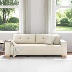 vidaXL Bank met kussen met kussen Beige 220 x 78 x 84 cm, Verzenden, Nieuw, Stof, Minder dan 150 cm