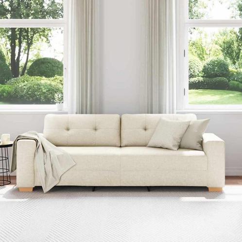 vidaXL Bank met kussen met kussen Beige 220 x 78 x 84 cm, Huis en Inrichting, Banken | Bankstellen, Nieuw, Minder dan 150 cm, Stof