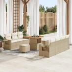 vidaXL 10-delige Tuinbankenset met kussens poly rattan, Verzenden, Nieuw, Rotan