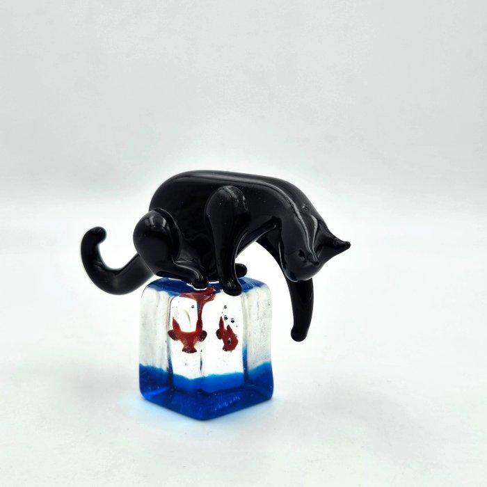 Figuur - Gatto curioso - Glas, Antiek en Kunst, Antiek | Glas en Kristal