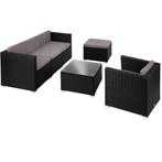 Wicker loungeset Lignano met fauteuil - zwart, Tuin en Terras, Tuinsets en Loungesets, Nieuw, Verzenden