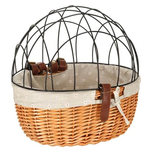 Ikonka Rieten Fietsmand Drager Met Metalen Rooster Voor Hond, Dieren en Toebehoren, Overige Dieren-accessoires, Ophalen of Verzenden