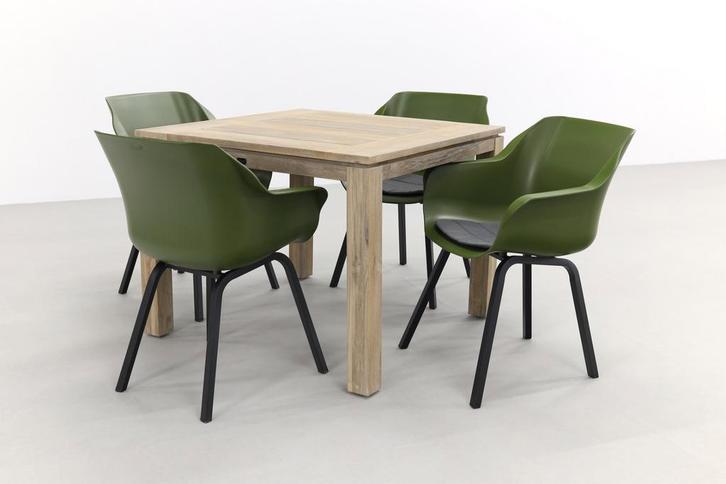 Hartman Sophie tuinstoel Moss Green/Rome grey 100 cm. -, Tuin en Terras, Tuinsets en Loungesets, Tuinset, Nieuw, Hout, Verzenden