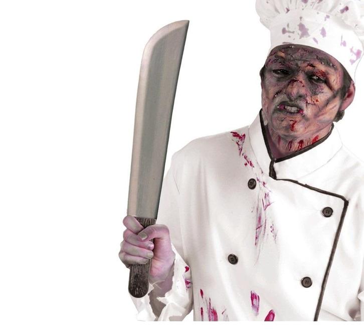 Halloween Machete Grijs 53cm, Hobby en Vrije tijd, Feestartikelen, Nieuw, Verzenden