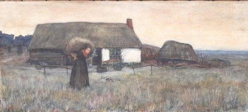 Maurits Lapidoth (1868-1930) - Boerderij bij Nunspeet, Antiek en Kunst, Kunst | Schilderijen | Klassiek