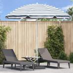 vidaXL Ligbed met Aluminium Paal Blauw & Wit 300 cm, Verzenden, Nieuw