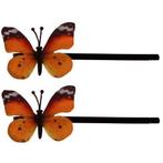 Schuifspeldjes stoffen vlindertje oranje - 4 cm NIEUW, Ophalen of Verzenden, Nieuw