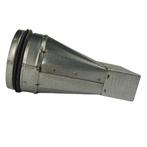 Verloopstuk van rechthoekig 200mm x 40mm naar rond Ø 125mm, Verzenden, Nieuw