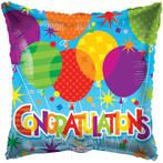 Helium Ballon Vierkant Congratulations Ballonnen 45cm leeg, Hobby en Vrije tijd, Feestartikelen, Verzenden, Nieuw