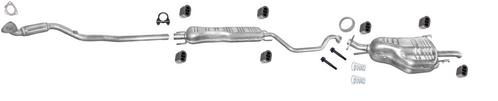 Complete uitlaat Einddemper + Middendemper + Voorpijp Opel Z, Auto-onderdelen, Uitlaatsystemen, Nieuw, Verzenden