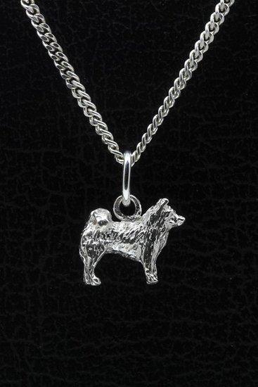 Zilveren Duitse keeshond 2 ketting hanger - klein, Sieraden, Tassen en Uiterlijk, Kettinghangers, Verzenden
