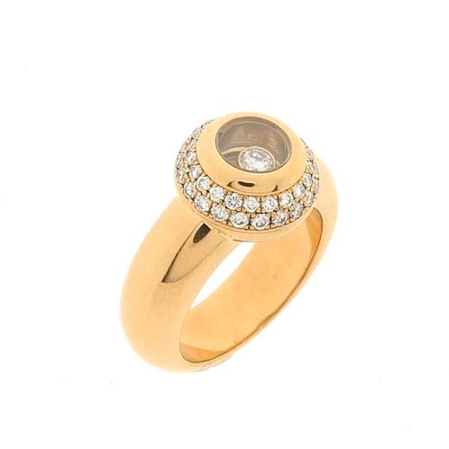 18 Krt. Gouden ring met diamant 0,62 ct. | Chopard, Sieraden, Tassen en Uiterlijk, Ringen, Dame, Met edelsteen, Overige kleuren
