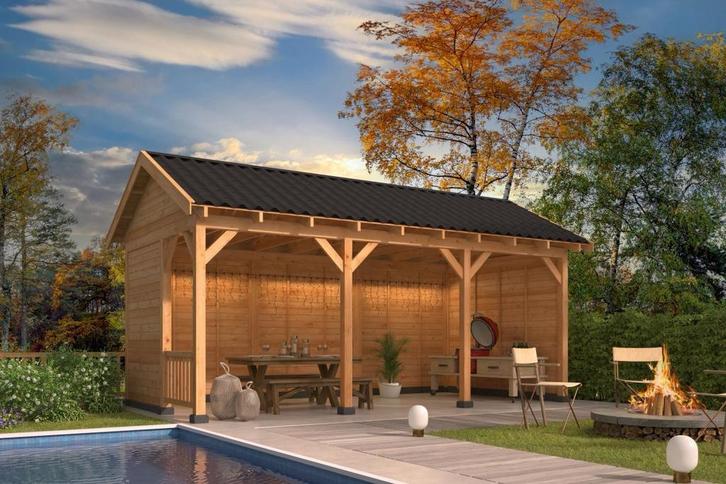 Zadeldak Douglas Overkapping 650 x 300cm - Bouwpakket, Huis en Inrichting, Woonaccessoires | Overige