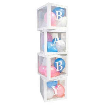 Vier doorzichtige letter ballon blokken Baby + ballonnen beschikbaar voor biedingen