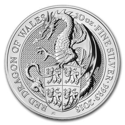 Queens Beast Red Dragon 10 oz 2018, Postzegels en Munten, Munten | Oceanië, Losse munt, Zilver, Verzenden