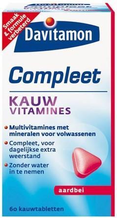 DAVITAMON COMPLEET KAUWVITAMINES AARDBEI KAUWTABLETTEN POT.., Diversen, Overige Diversen, Verzenden