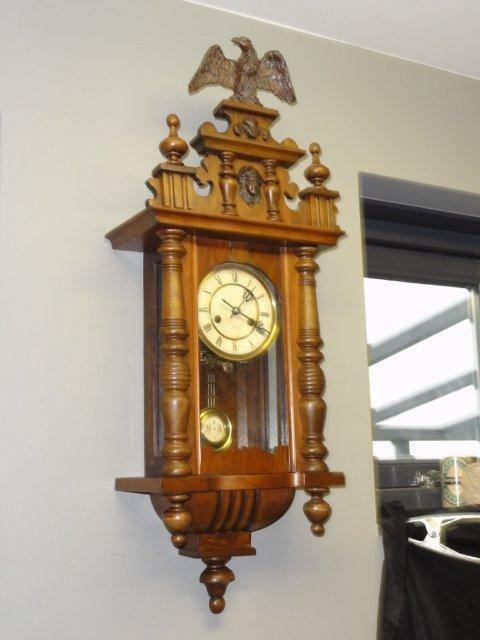 Regulateur wandklok - Junghans - hout koper - 1920-1930,, Antiek en Kunst, Antiek | Klokken