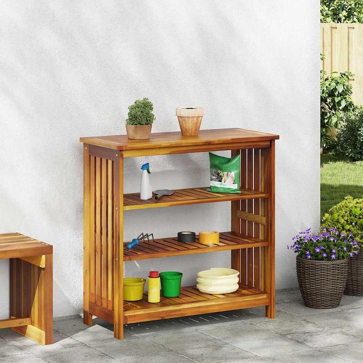 vidaXL Tuinkast met plank met opslag Bruin 90 x 40 x 90cm, Huis en Inrichting, Kasten | Overige, Nieuw, Verzenden
