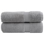 vidaXL Handdoeken SOLUND 2 st 600 g/m² 50x100 cm grijs, Verzenden, Nieuw, Grijs