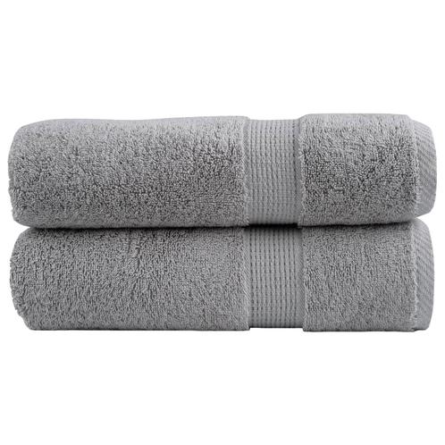 vidaXL Handdoeken SOLUND 2 st 600 g/m² 50x100 cm grijs, Huis en Inrichting, Badkamer | Badtextiel en Accessoires, Grijs, Nieuw