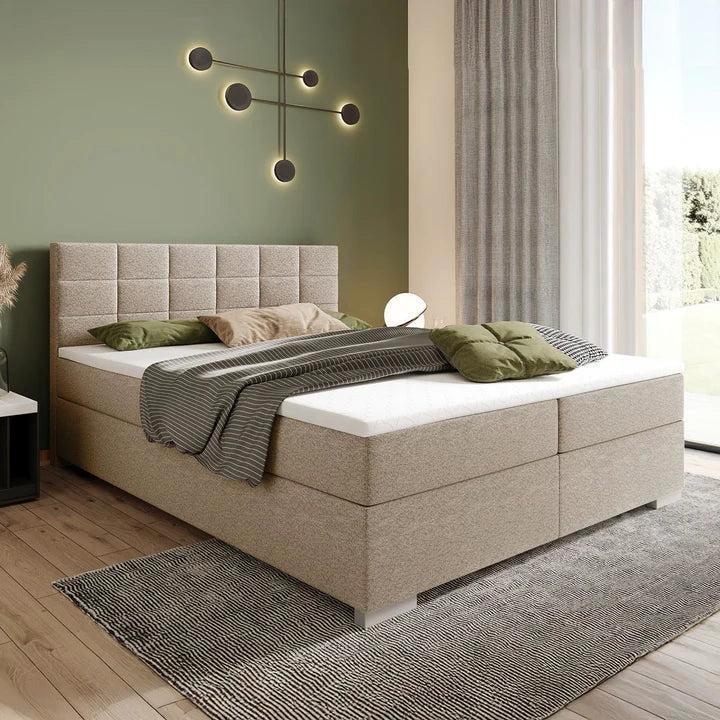 Boxspring Seattle - 180x200cm - Beige, Huis en Inrichting, Slaapkamer | Bedden, Nieuw, Verzenden
