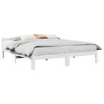 vidaXL Bedframe zonder matras massief grenenhout wit 160x200, Verzenden, Wit, 200 cm, 160 cm