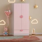 Kinderkast Sandnes kledingkast 123x60x40 cm wit en roze [en., Verzenden, Nieuw