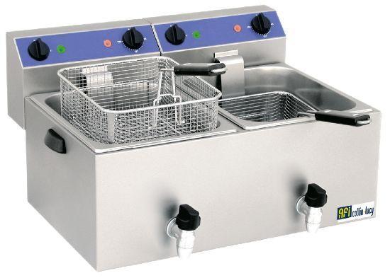 ELEKTRISCHE TAFEL FRITEUSE MET AFVOER – 2 X 8 L, Zakelijke goederen, Horeca | Keukenapparatuur, Verzenden