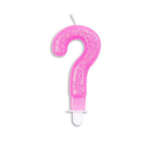 Kaars ? Jaar Roze Glitter 7cm, Hobby en Vrije tijd, Feestartikelen, Nieuw, Verzenden