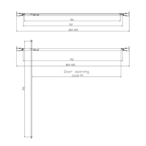 Nisdeur Best Design Nancy 90x200 cm Nano Glas 8 mm Mat Goud, Doe-het-zelf en Verbouw, Sanitair, Ophalen of Verzenden