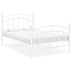 vidaXL Bedframe metaal wit 120x200 cm, Verzenden, Wit, Nieuw, Twijfelaar