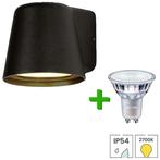Buitenlamp zwart IP54 | Tuinverlichting incl. Philips spot, Verzenden, Minder dan 50 watt, Wandlamp, Nieuw