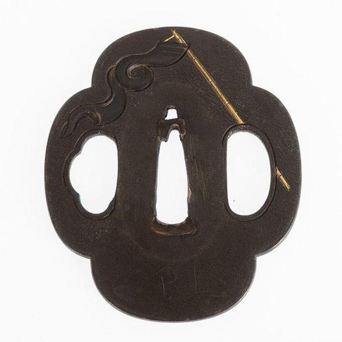Tsuba, Meiji-periode. Japan - Brons, Goud, Koper - Japan -, Antiek en Kunst, Antiek | Overige Antiek
