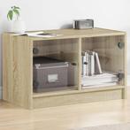 vidaXL Tv-meubel met glazen deuren 68x37x42 cm sonoma, Huis en Inrichting, Kasten | Televisiemeubels, Verzenden, Nieuw, 50 tot 100 cm