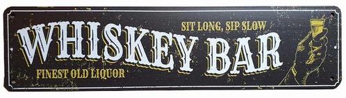 Whiskey bar finest old liquor reclamebord, Verzamelen, Merken en Reclamevoorwerpen, Nieuw, Ophalen of Verzenden