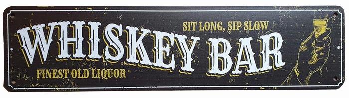 Whiskey bar finest old liquor reclamebord, Verzamelen, Merken en Reclamevoorwerpen, Nieuw, Ophalen of Verzenden