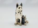 Schäferhund - sculptuur, Miniatur Silber Tier Hund