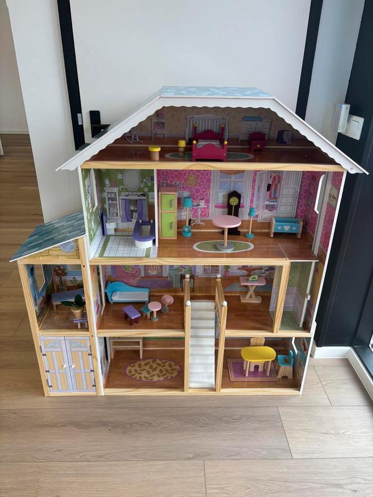 Groot Houten Poppenhuis Kids, Kinderen en Baby's, Speelgoed | Houten speelgoed, Nieuw