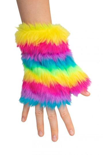 Vingerloze Handschoenen Pastel Regenboog Bont Handschoen Zon