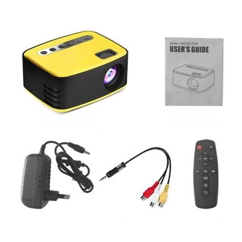 T20 LED Projector - Mini Beamer Home Media Speler Geel, Audio, Tv en Foto, Diaprojectors, Nieuw, Verzenden