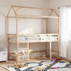 vidaXL Halfhoogslaper met ladder en bedhuis grenenhout, Huis en Inrichting, 90 cm, Eenpersoons, Bruin, Verzenden