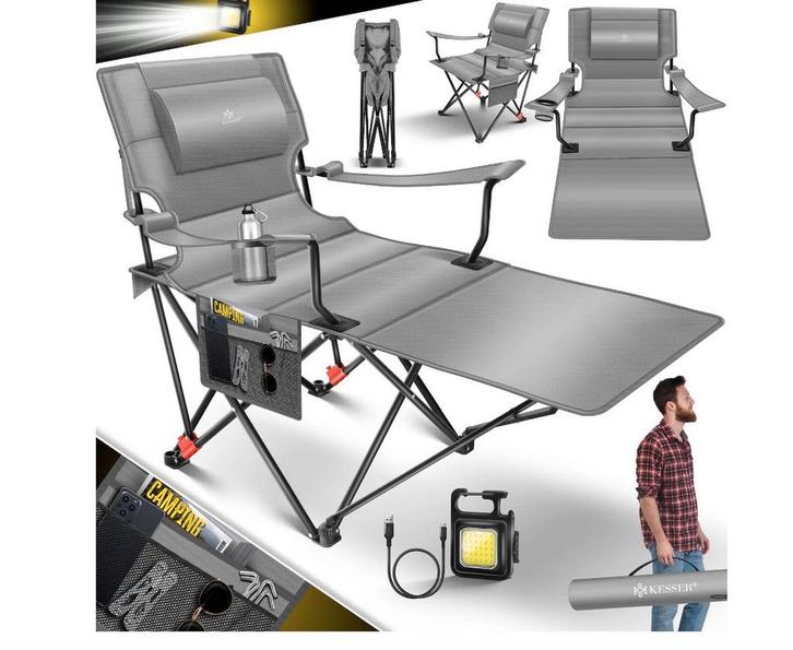 Campingstoel - Visstoel - Vouwstoel - Grijs - KESSER®, Huis en Inrichting, Woonaccessoires | Overige, Nieuw, Verzenden