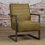 *WOONWINKEL* Tower Living Rocca Groene Fauteuil Industrieel, Huis en Inrichting, Fauteuils, Verzenden, Nieuw, Stof