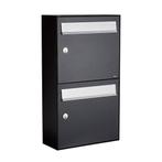 Brievenbusunit Flow set wand 2-hoog - zwart, Verzenden, Nieuw