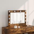 vidaXL Make-up Spiegel met LED Verlichting Rokend Eiken, Huis en Inrichting, Woonaccessoires | Spiegels, Verzenden, Nieuw