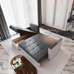 *SALE* Slaapbank met opbergruimte Kos | Zwart/Grijs €499,-, Hout, 125 tot 150 cm, Verzenden, Hoekbank