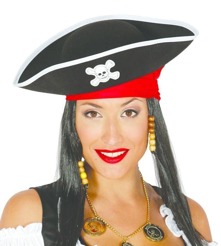 Piraat Hoed Vilt Doodskop Volwassen, Kleding | Dames, Carnavalskleding en Feestkleding, Nieuw, Ophalen of Verzenden